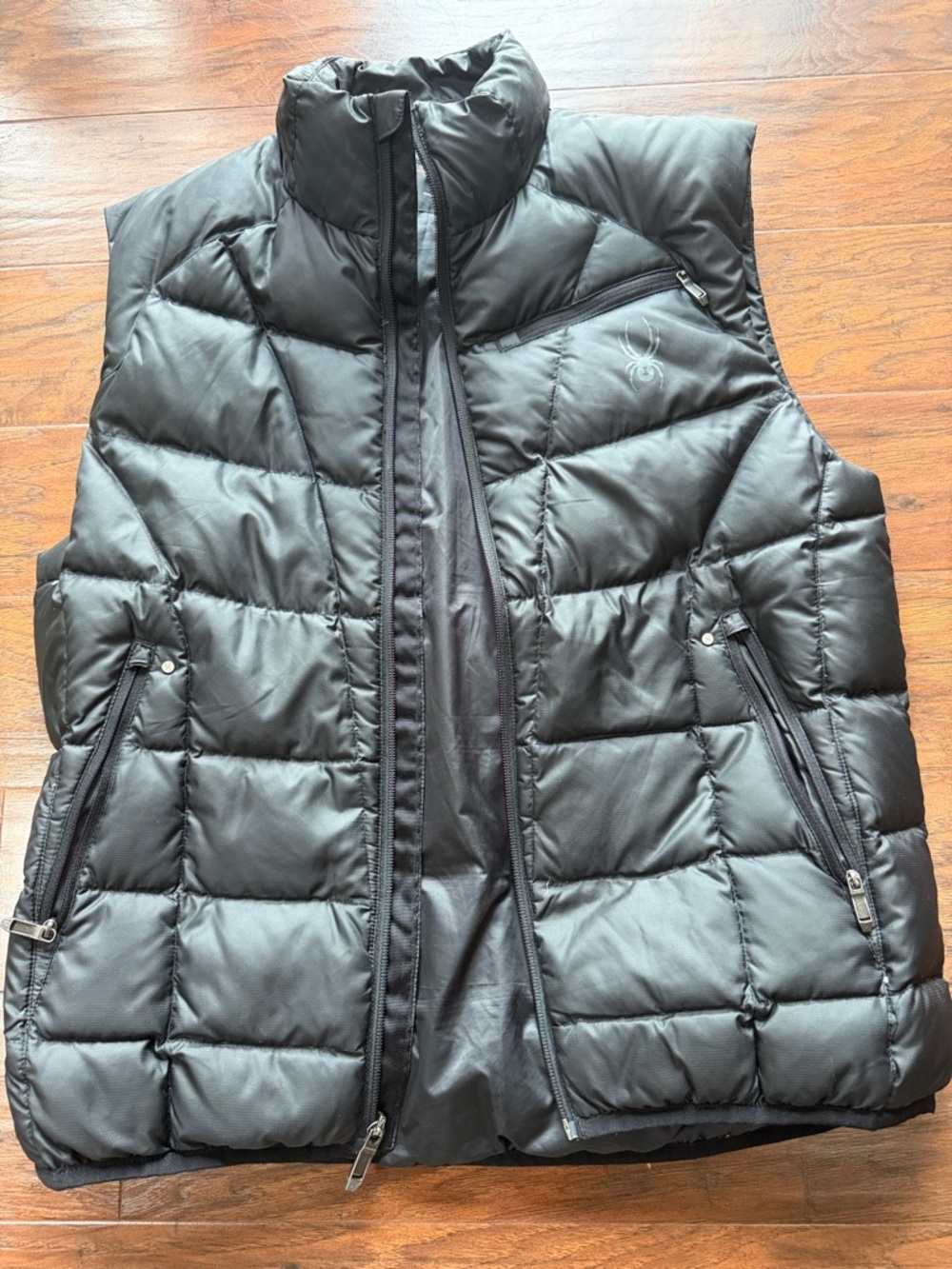 Spyder Black Quilted Puffer Vest - Full Zip - Medium